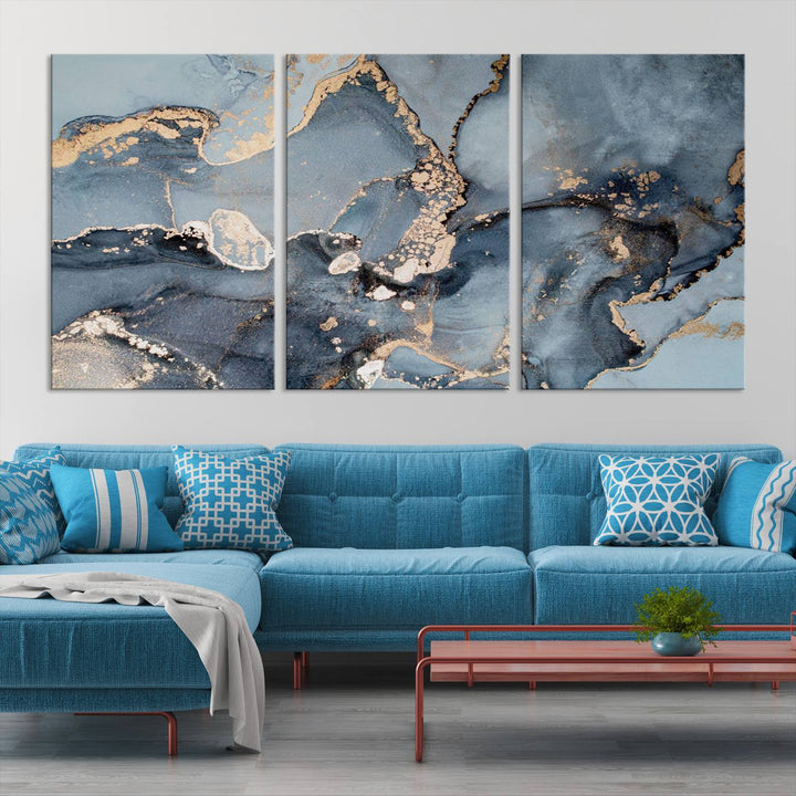 Multipanel Marble Fluid Effect Wall Art Abstract Canvas Wall Art Print