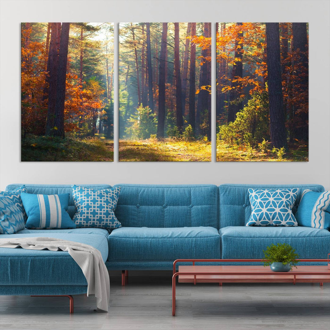 Forêt Sunshine Wall Art Impression sur toile