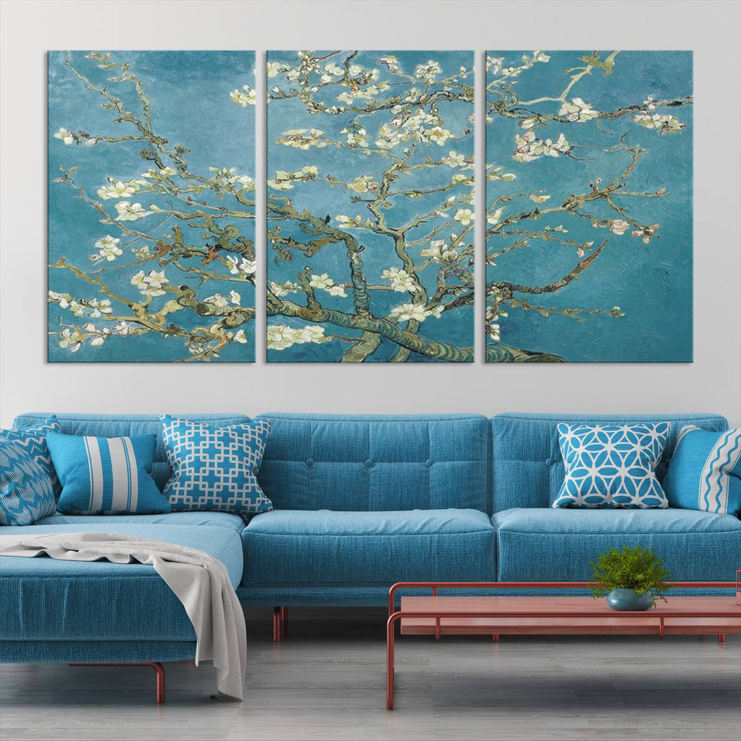 Art mural abstrait en fleurs d'amandier de Vincent Van Gogh Impression sur toile