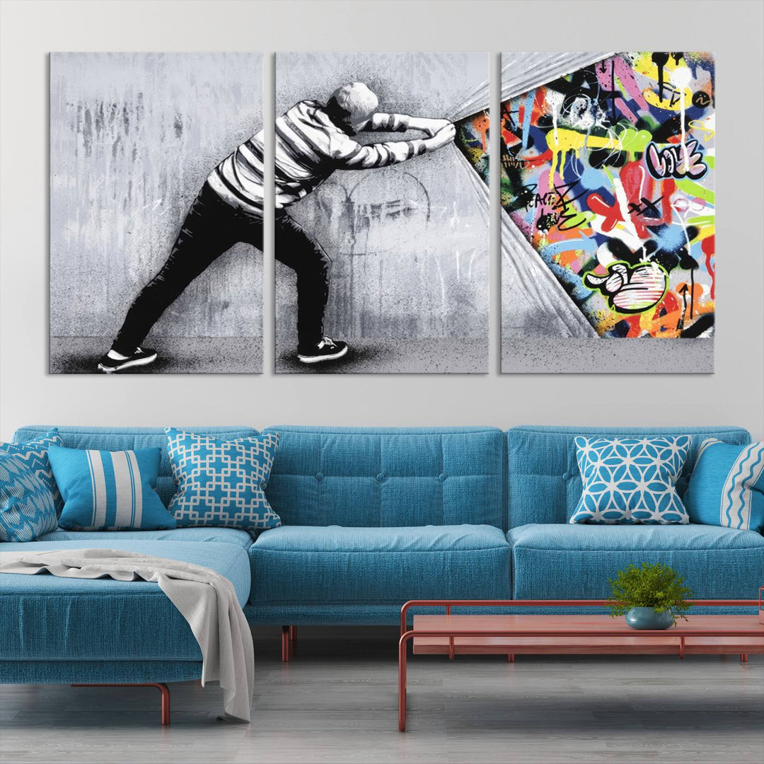 Graffiti canvas wall art Street art print Urban art Graffiti poster canvas art Street art wall decor Abstract art