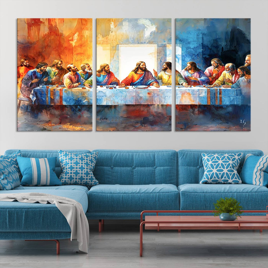 Abstract Waterolor The Last Supper Wall Art