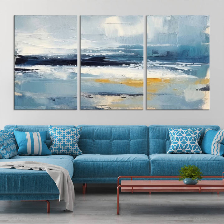 Blue Abstract Wall Art Canvas Print