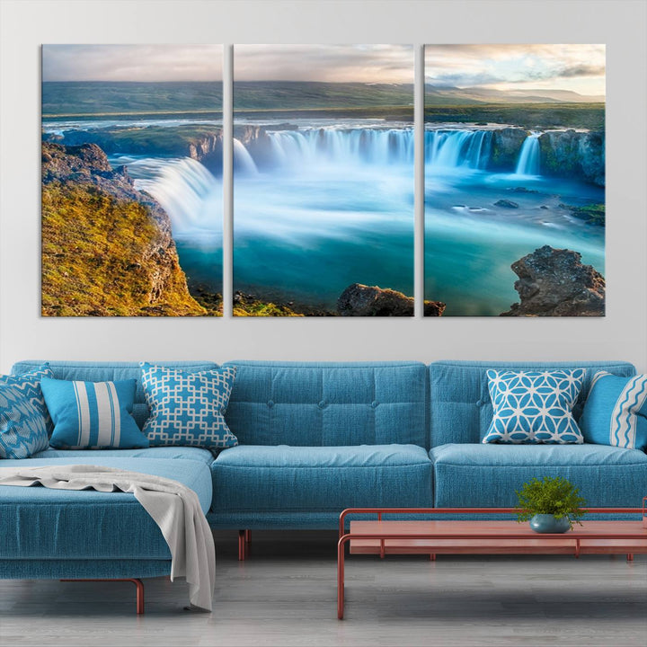 Wall Art Waterfall Canvas Print Grand Waterfall on a Plain