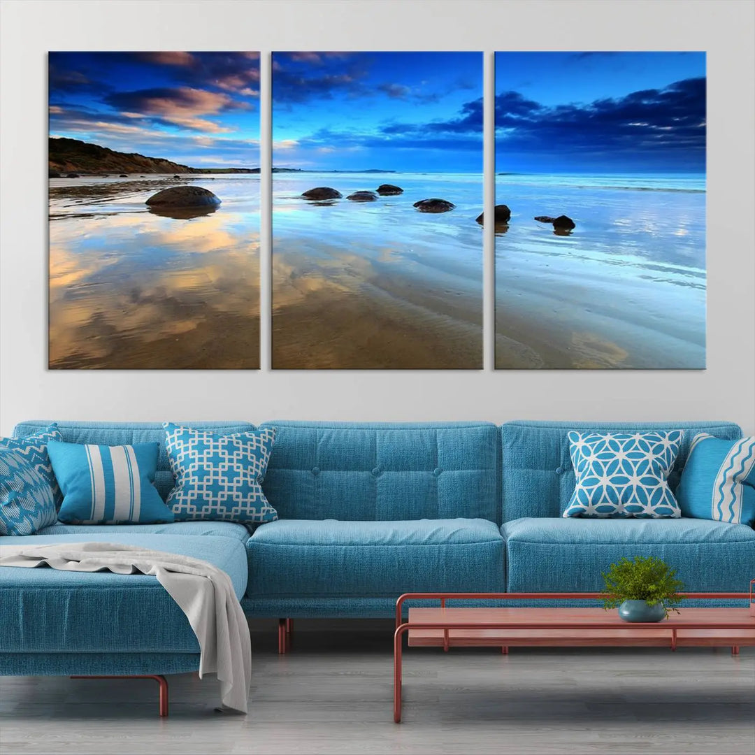 Wonderful Beach Landscape with Mountain Canvas Print 