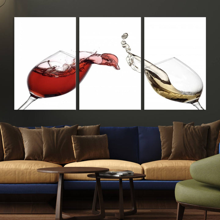 Red and White Wine in Glass Canvas Print