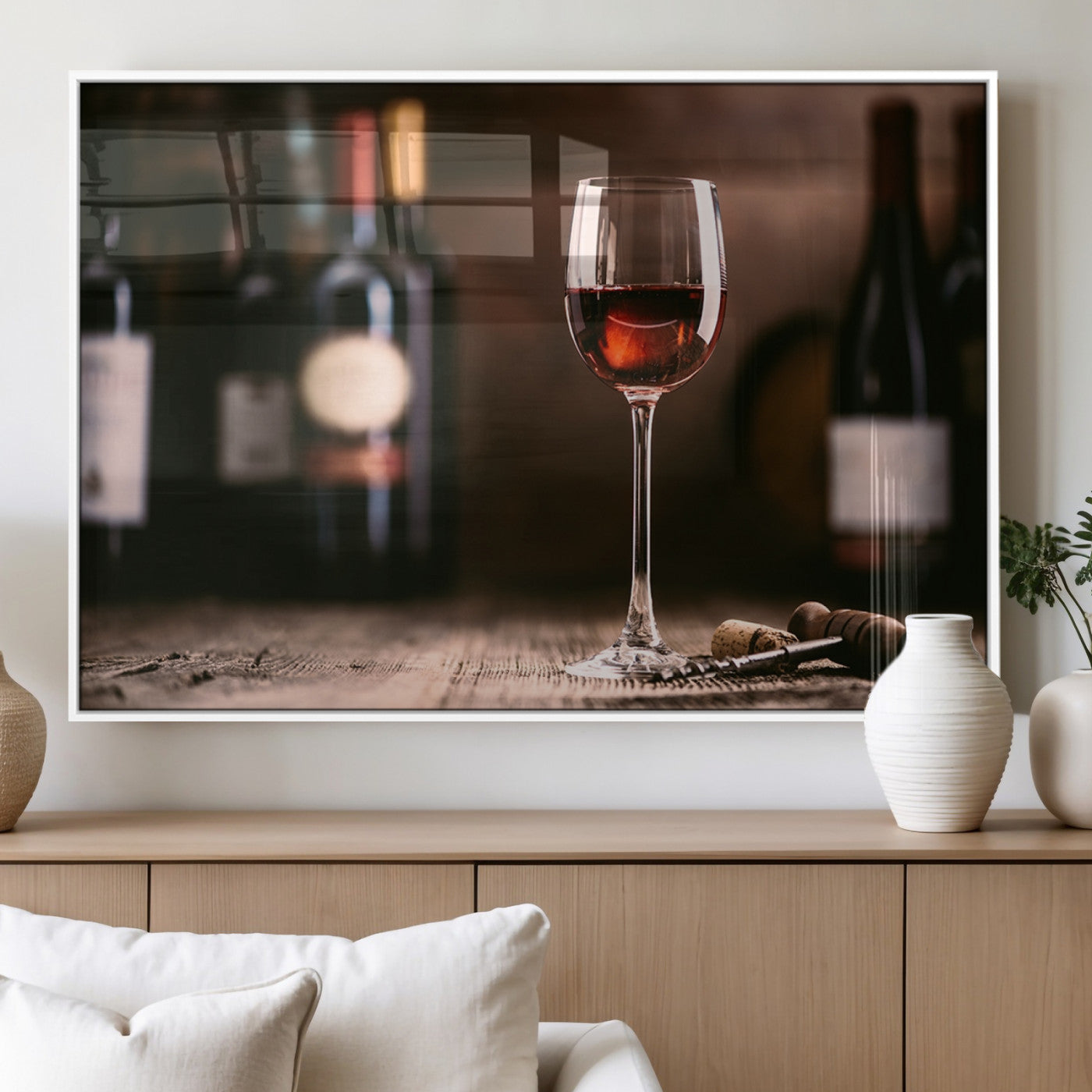 MGV-FP-60X30-3P - Red Wine and Bottle Canvas Print