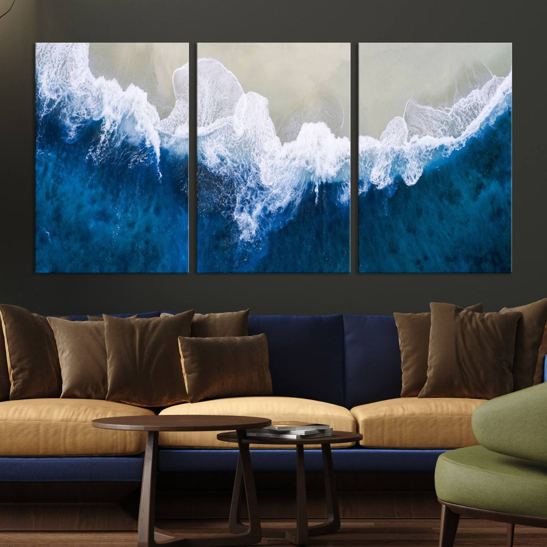 Beautiful Aerial Beach Canvas Wall Art