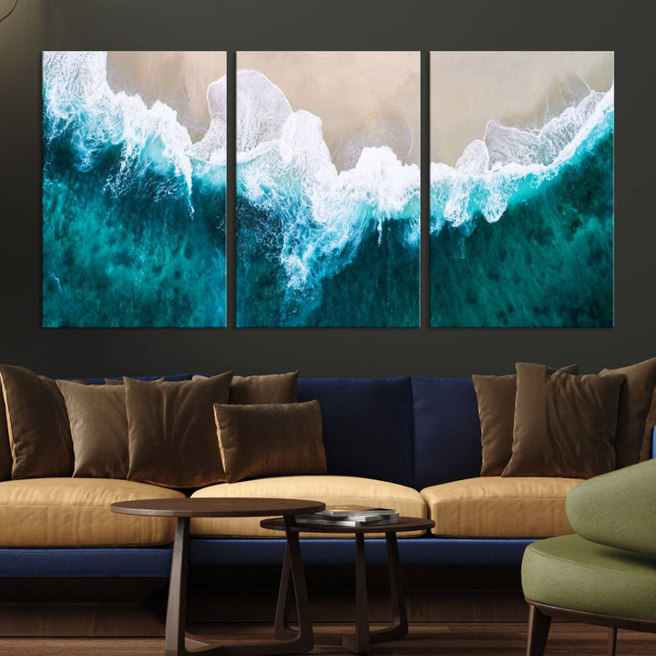 Mind-Blowing Aerial Beach Canvas Wall Art Print