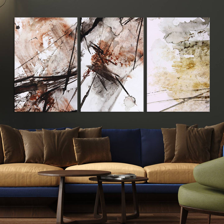 Vintage Grunge Abstract Canvas Wall Art