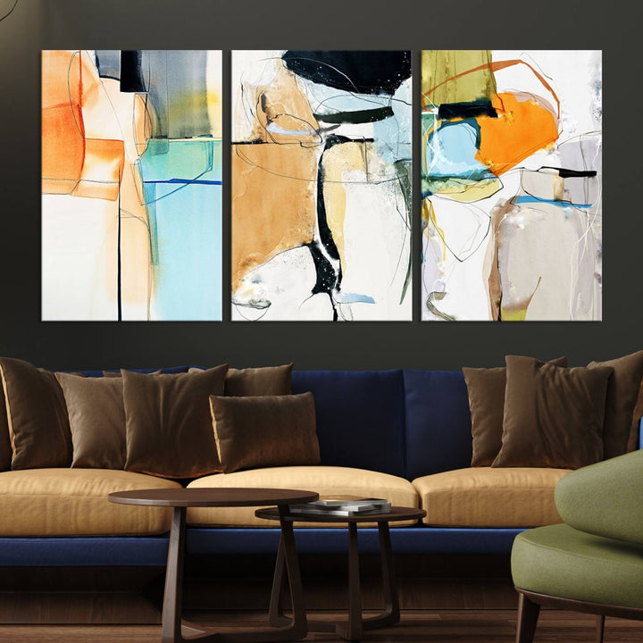 Contemporary Abstract Canvas Wall Art Print Abstract