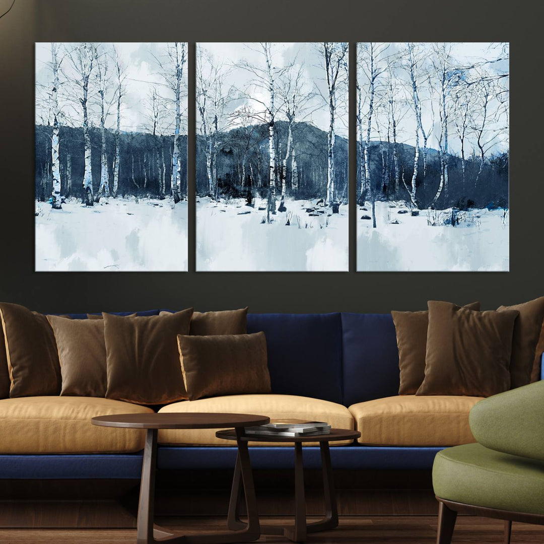 Impression d’art sur toile de forêt d’hiver à couper le souffle Multi Panel Forest Art Winter Photograph Art