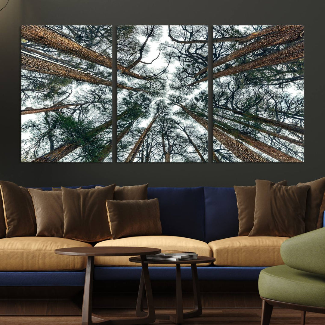 Impression sur toile d’art mural d’arbres forestiers