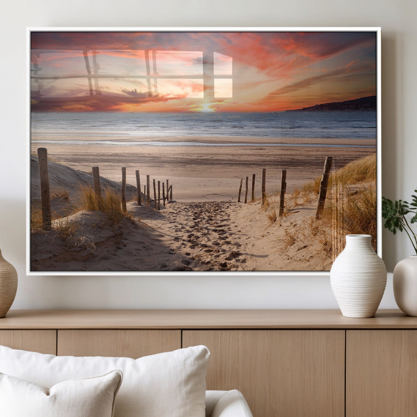 MGV-FP-60X30-3P - Sunset on the Sea Wall Art Canvas Print