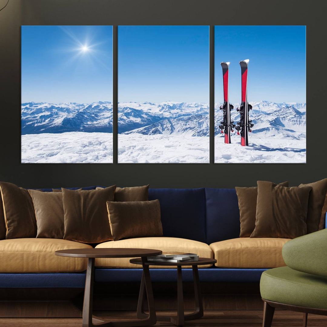 Ski Season Snow Wall Art Canvas Print