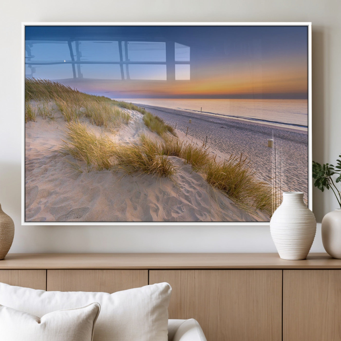 79397-MGV-FP-36X24-3P_White-Sunrise On The Beach Wall Art Canvas Print
