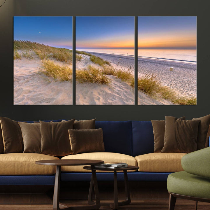 Sunrise On The Beach Wall Art Canvas Print