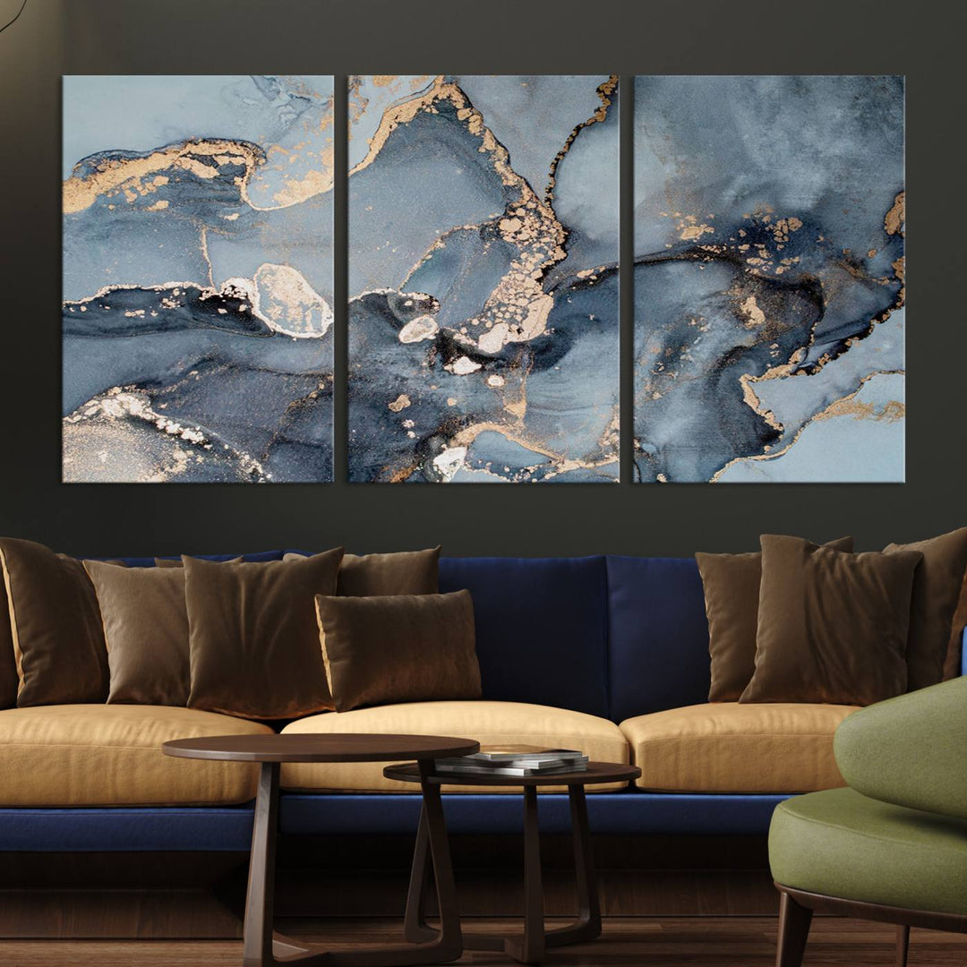 Multipanel Marble Fluid Effect Wall Art Abstract Canvas Wall Art Print