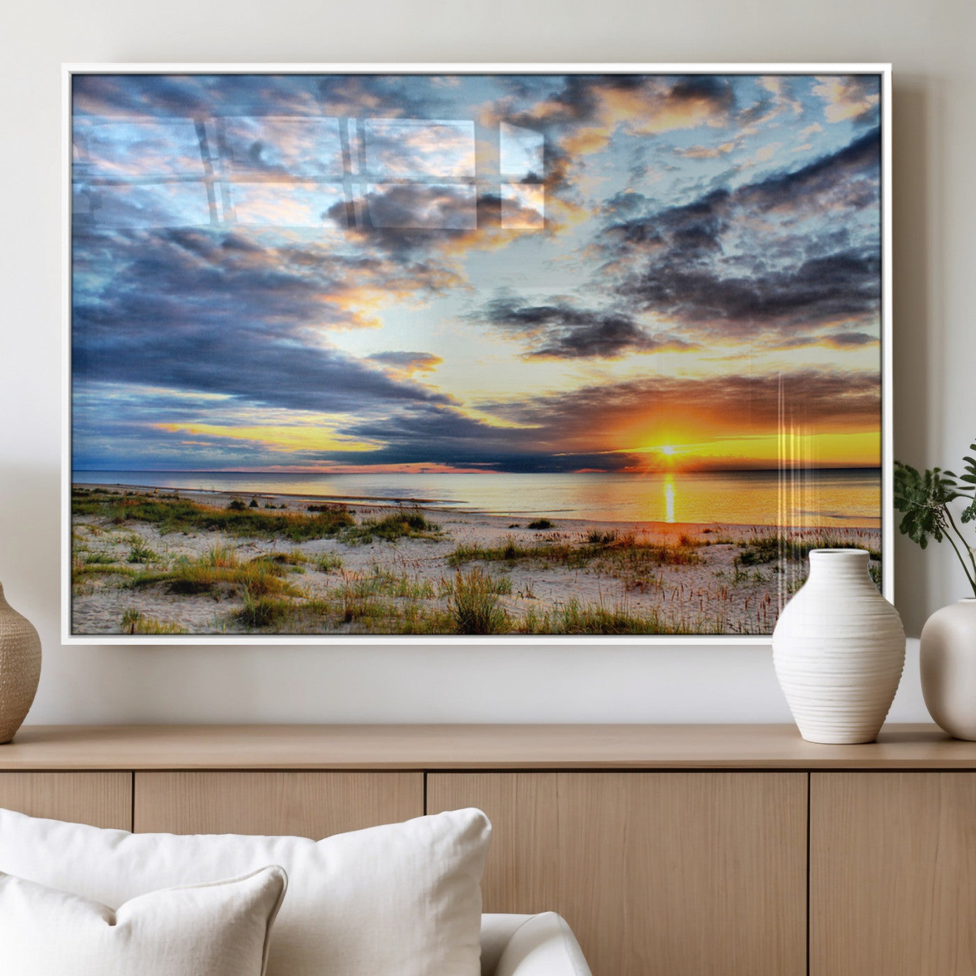 MGV-FP-36X24-3P - Sunset On The Ocean Wall Art Canvas Print