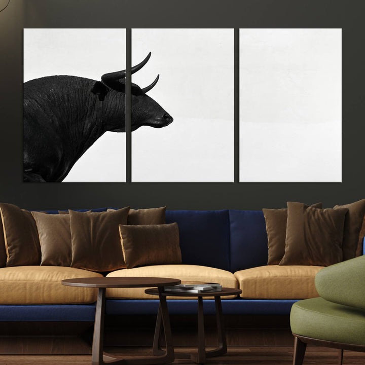 The Spanish Bull Wall Art Canvas Print is crafted on museum-quality canvases and is coated with UV-protective layers for lasting brilliance. It comes ready to hang, effortlessly enhancing your living space.