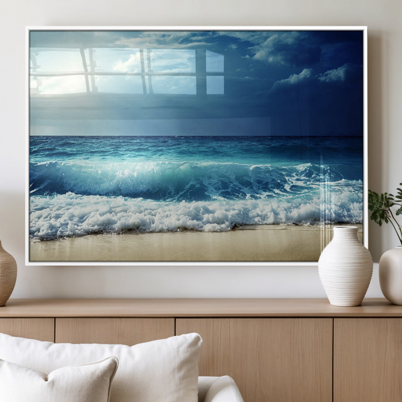 MGV-FP-36X24-3P - Majestic Ocean Wave Wall Art Canvas | 3 Panel Large Seascape Print for Living Room, Bedroom, Office