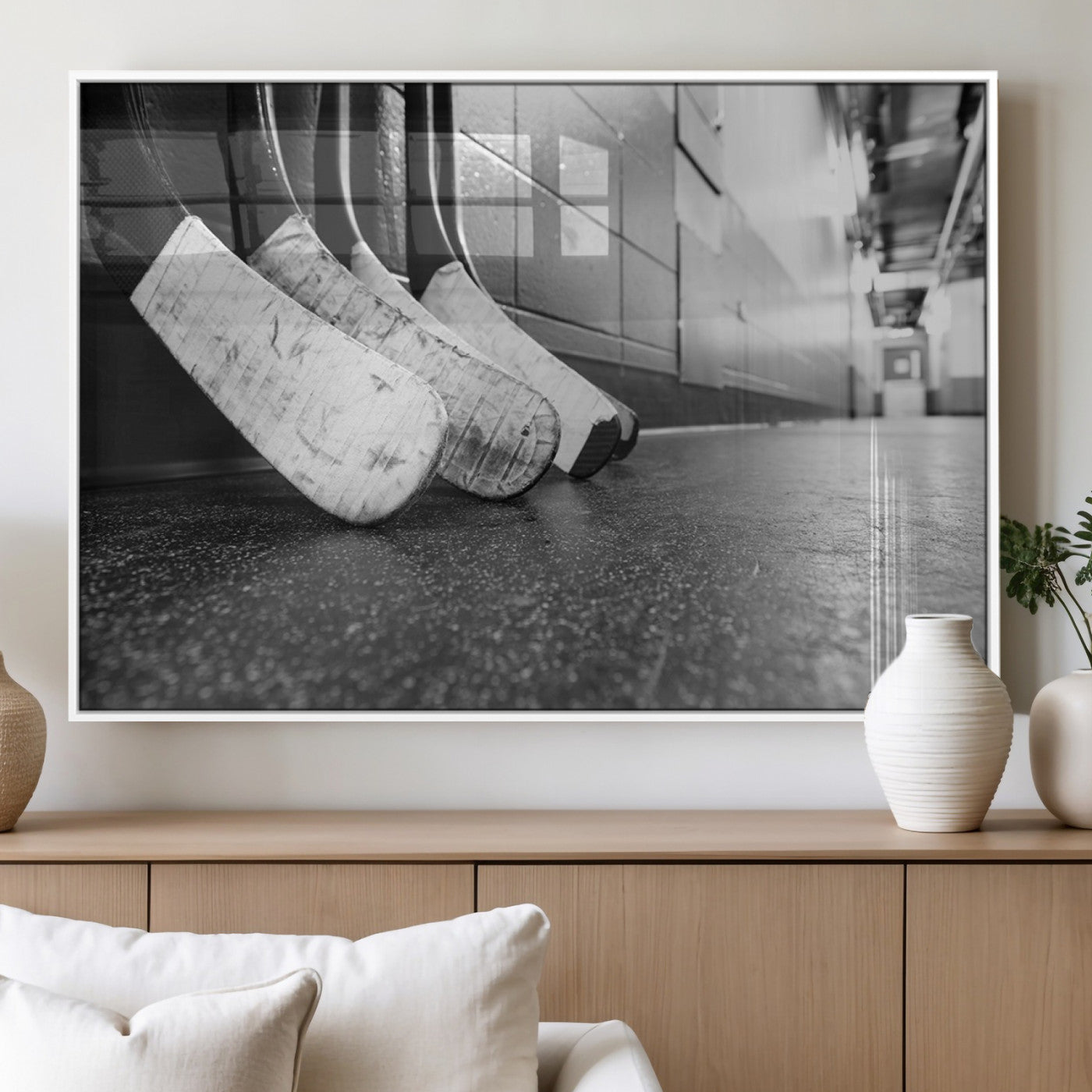 16961-MGV-FP-36X24-3P_White-Ice Hockey Wall Art Canvas Print