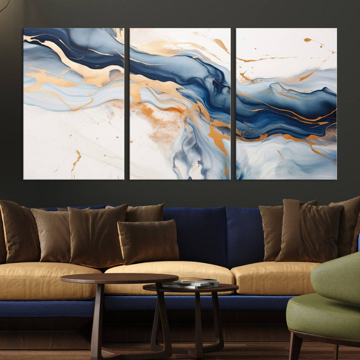 Color Waves Abstract Wall Art Canvas Print