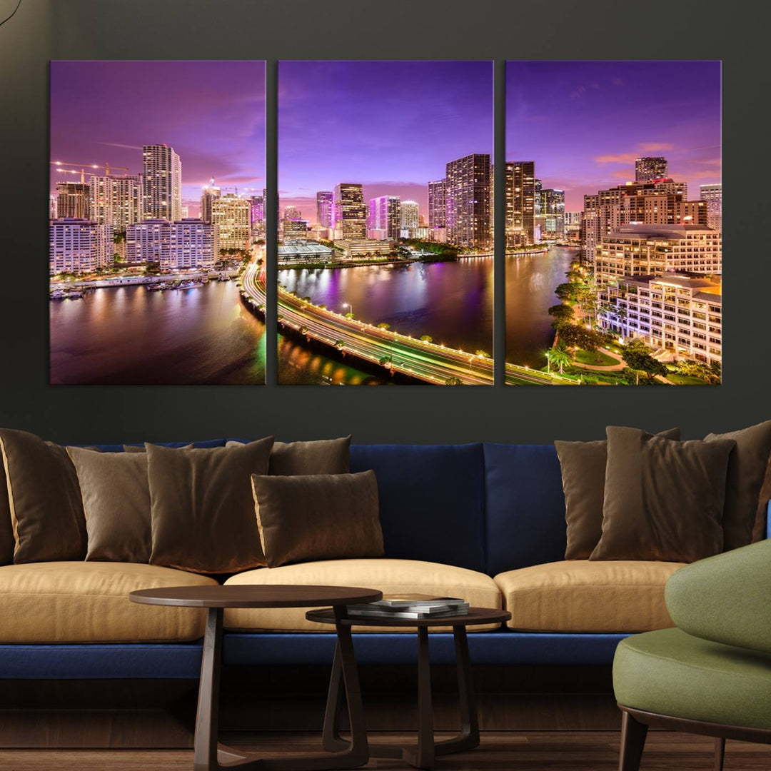 Miami City Wall Art Canvas Print 