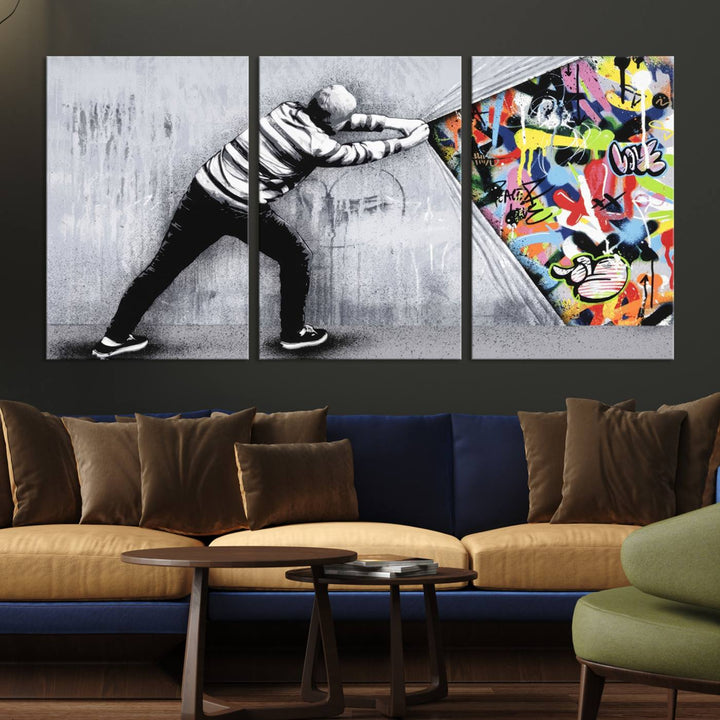 Graffiti canvas wall art Street art print Urban art Graffiti poster canvas art Street art wall decor Abstract art