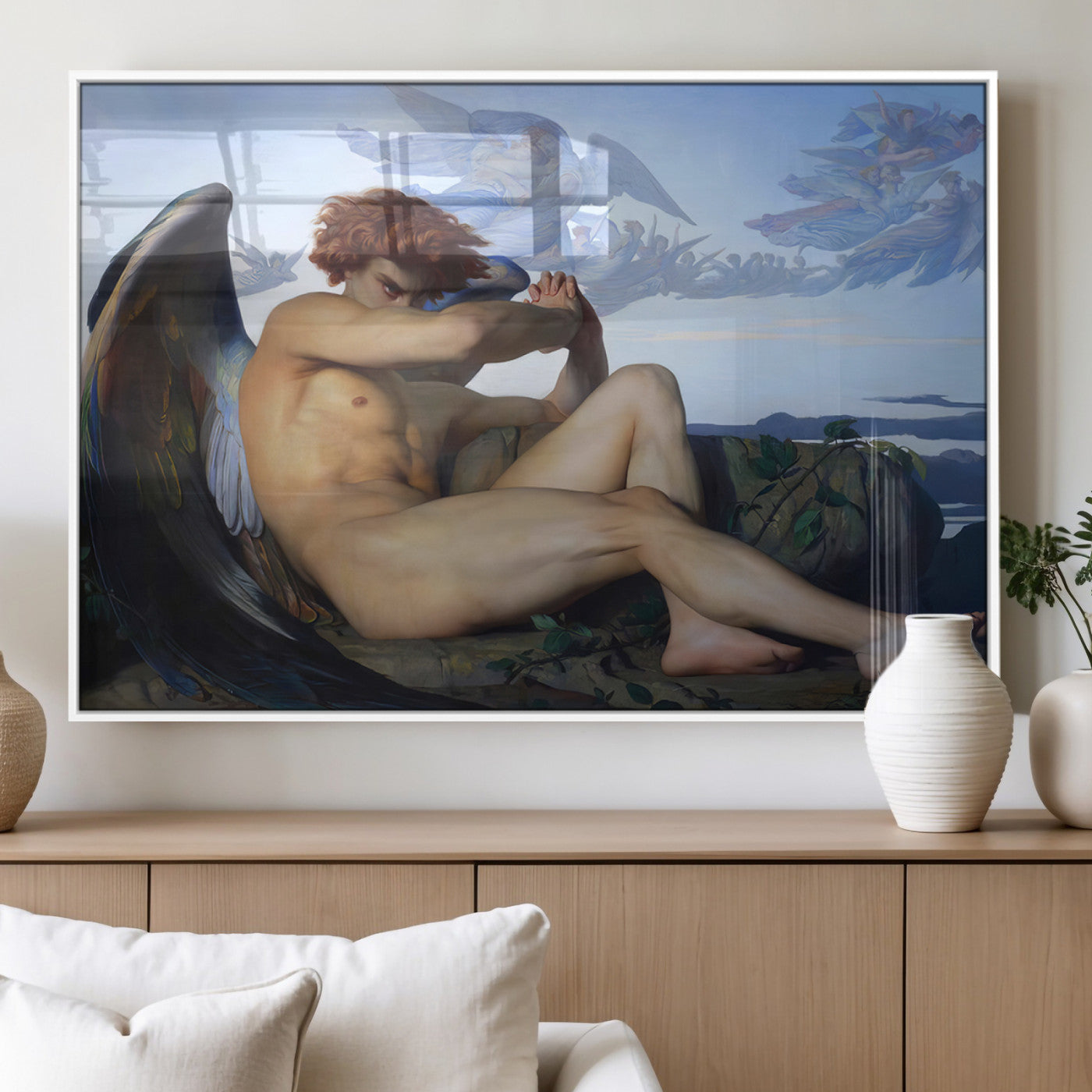 94220-MGV-FP-36X24-3P_White-Fallen Angel Wall Art Canvas Print – Classic Art, Framed, Ready to Hang - Alexandre Cabanel