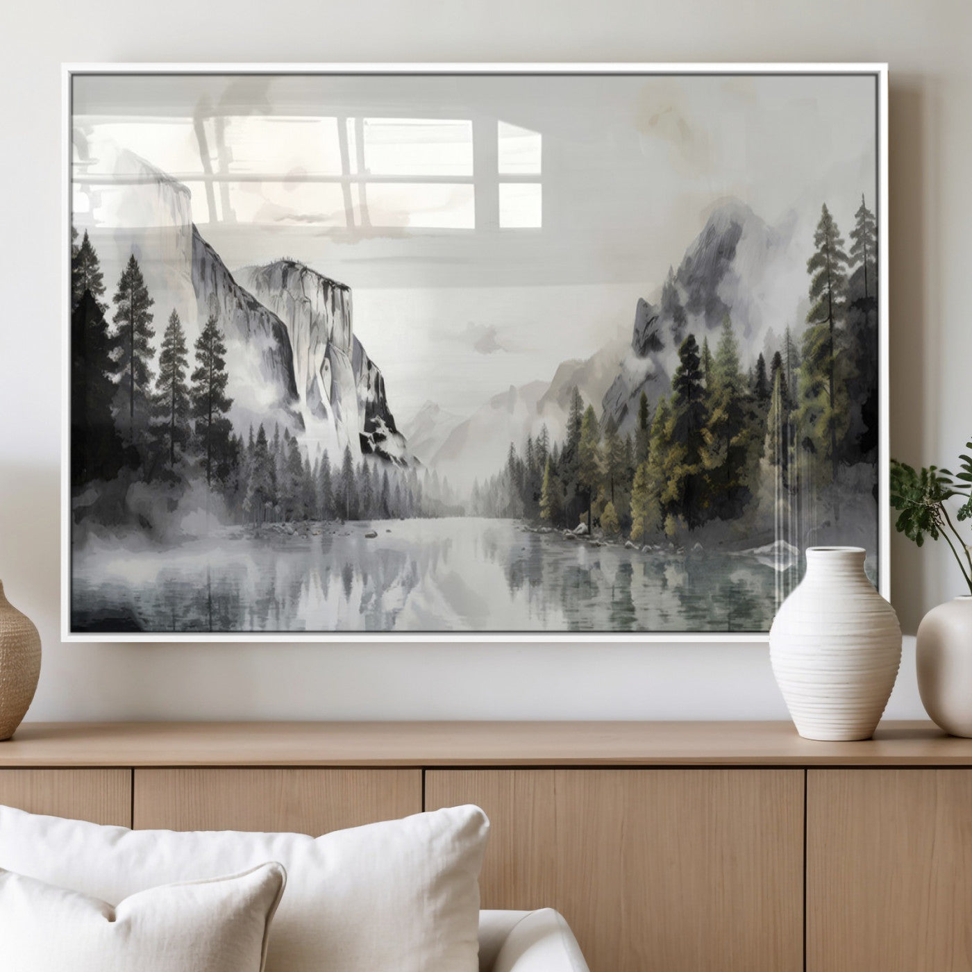 MGV-FP-36X24-3P - Yosemite Valley Wall Art Canvas Print – Framed and Ready to Hang – Majestic Nature Landscape Décor
