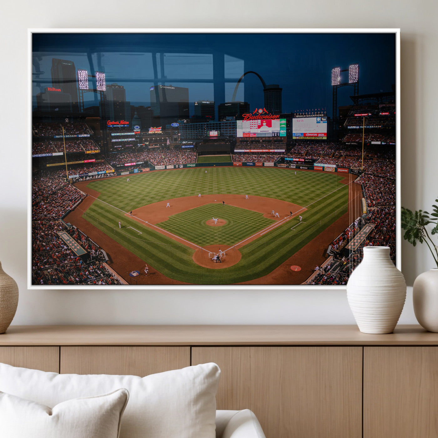 MGV-FP-36X24-3P - St. Louis Cardinals Baseball Team Print - Busch Stadium Wall Art Canvas Print