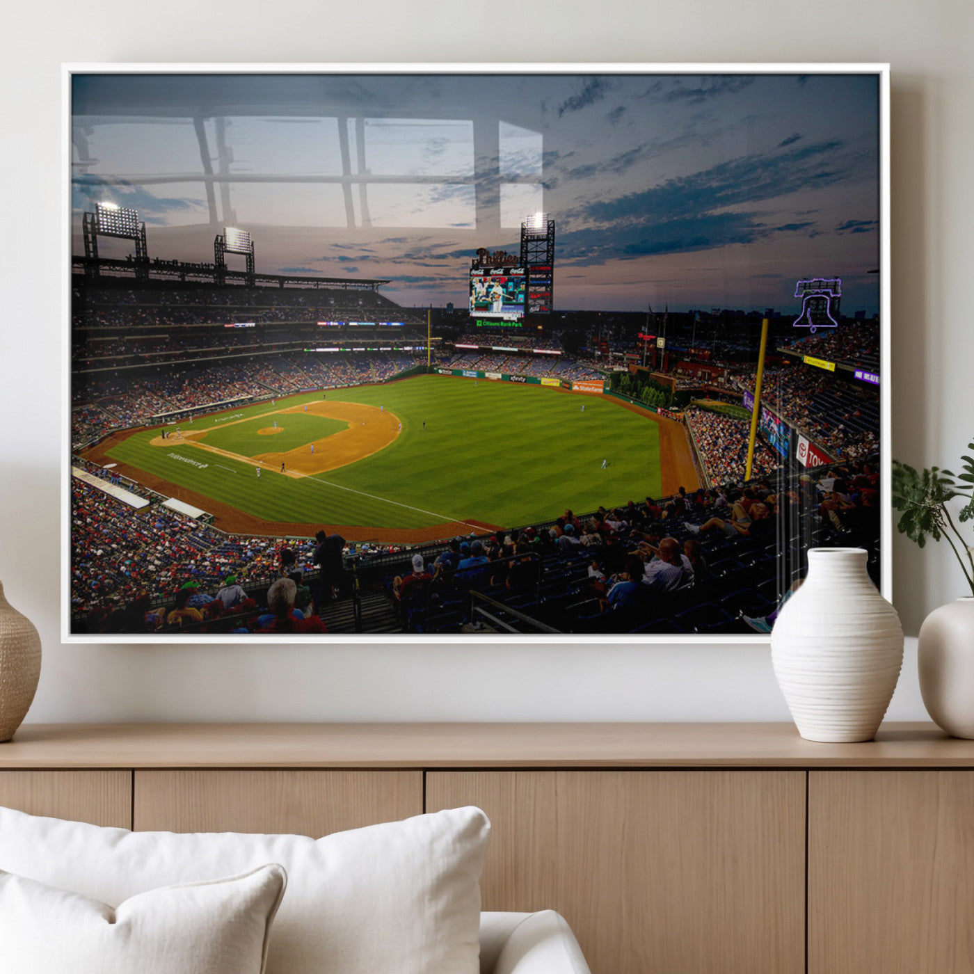17415-MGV-FP-36X24-3P_White-Philadelphia Phillies Baseball Team Print - Citizens Bank Park Stadium Wall Art Canvas Print