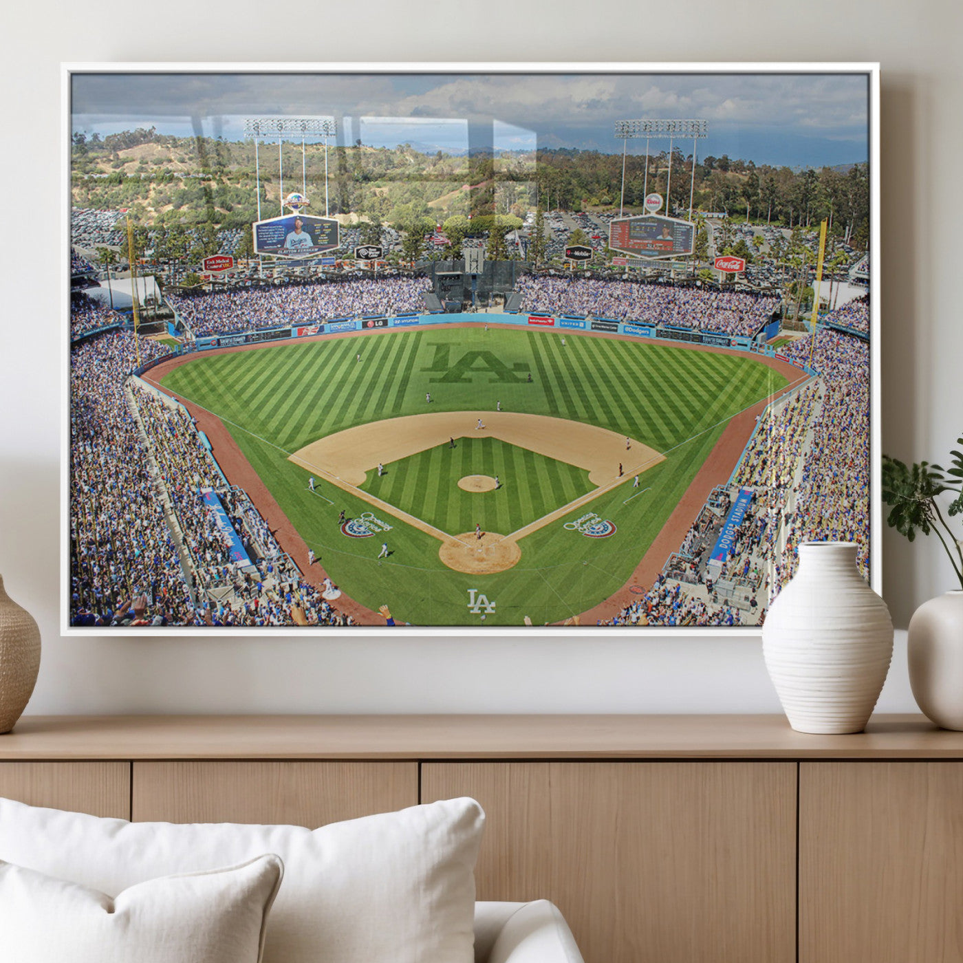 34760-MGV-FP-36X24-3P_White-Citi Field Wall Art Print | 3-Panel New York Mets Baseball Stadium Canvas Print | Framed Sports