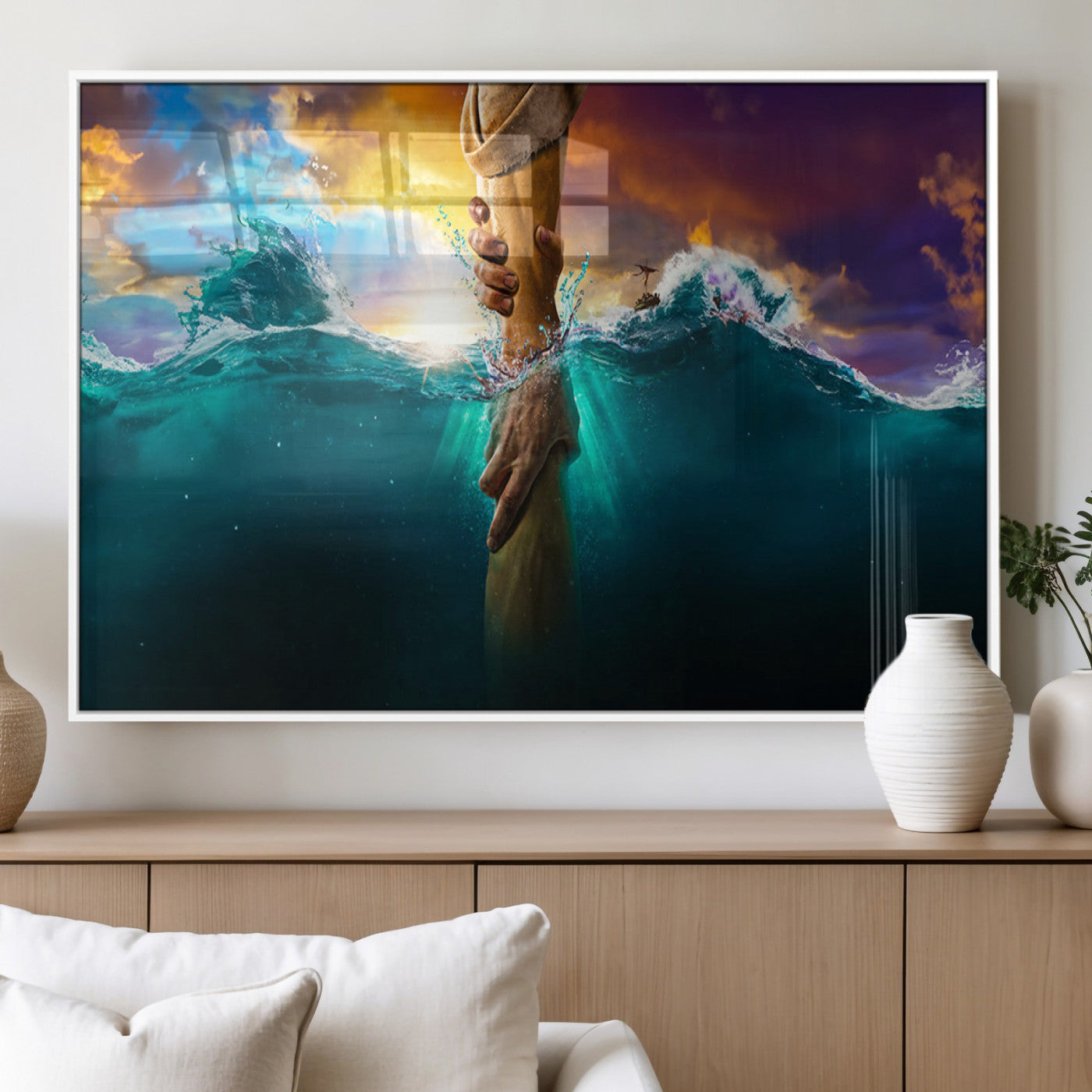 MGV-FP-36X24-3P - God Hand Wall Art Canvas Print