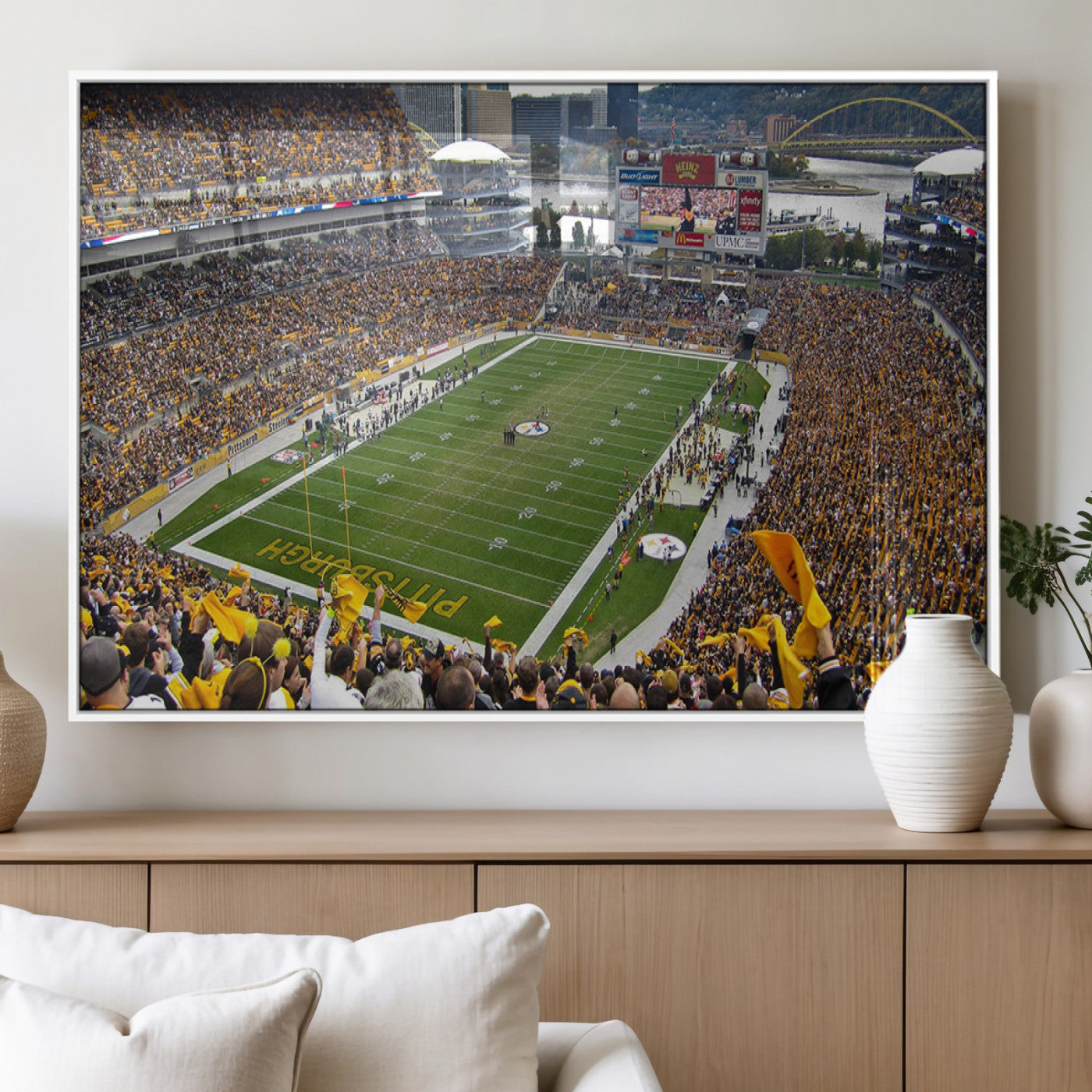 51419-MGV-FP-36X24 - Pittsburgh Steelers Print - Pittsburgh Heinz Field Stadium Wall Art Canvas Print