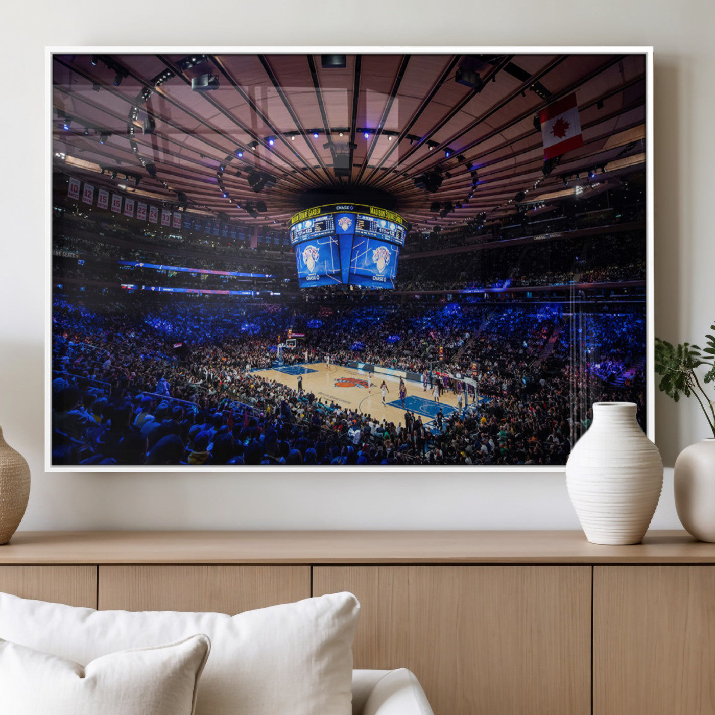 MGV-FP-36X24-3P - Madison Square Garden Basketball Print Canvas- Madison Square Garden Basketball Game Triple Canvas