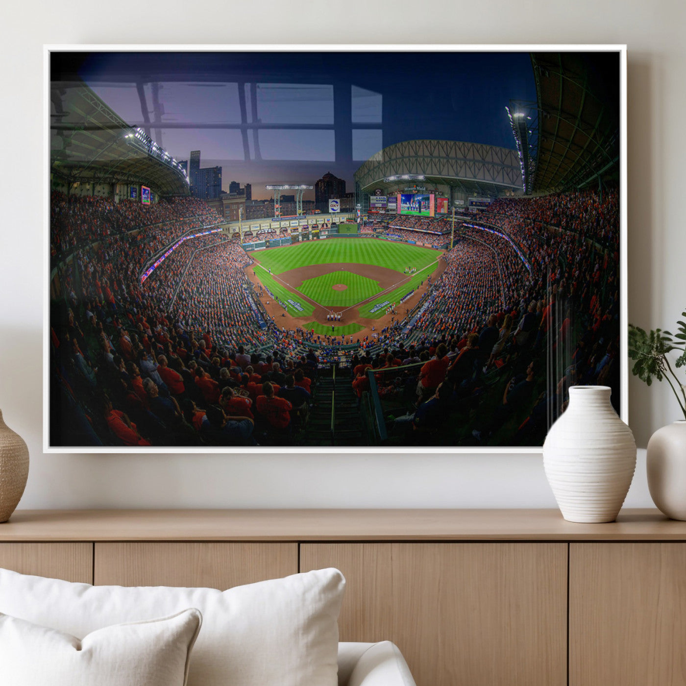 MGV-FP-36X24-3P - Houston Astros Baseball Print Canvas - Houston Minute Maid Park Stadium Wall Art Canvas Print