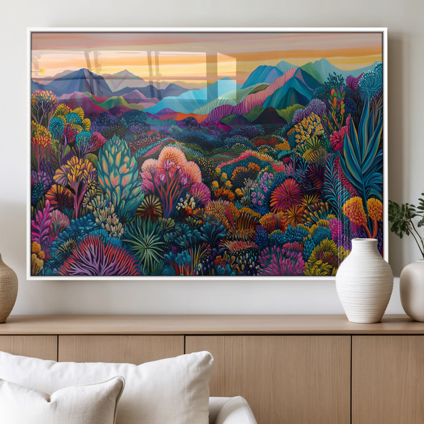 MGV-FP-60X30-3P - Colorful Abstract Landscape Wall Art Print Canvas - Vibrant Modern Decor for Living Room, Office, or