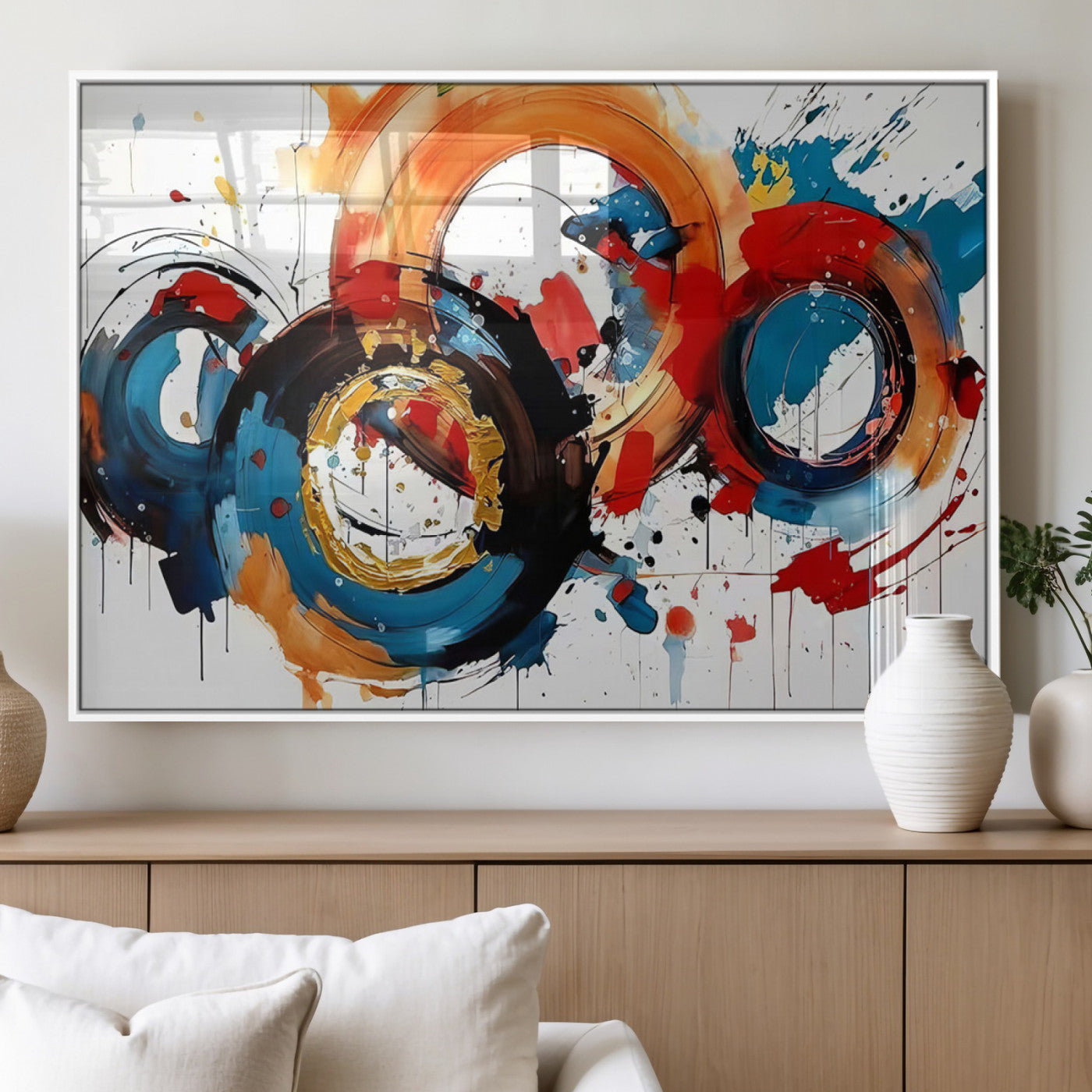 MGV-FP-60X30-3P - Abstract Wall Art, Rings Wall Art Canvas Print