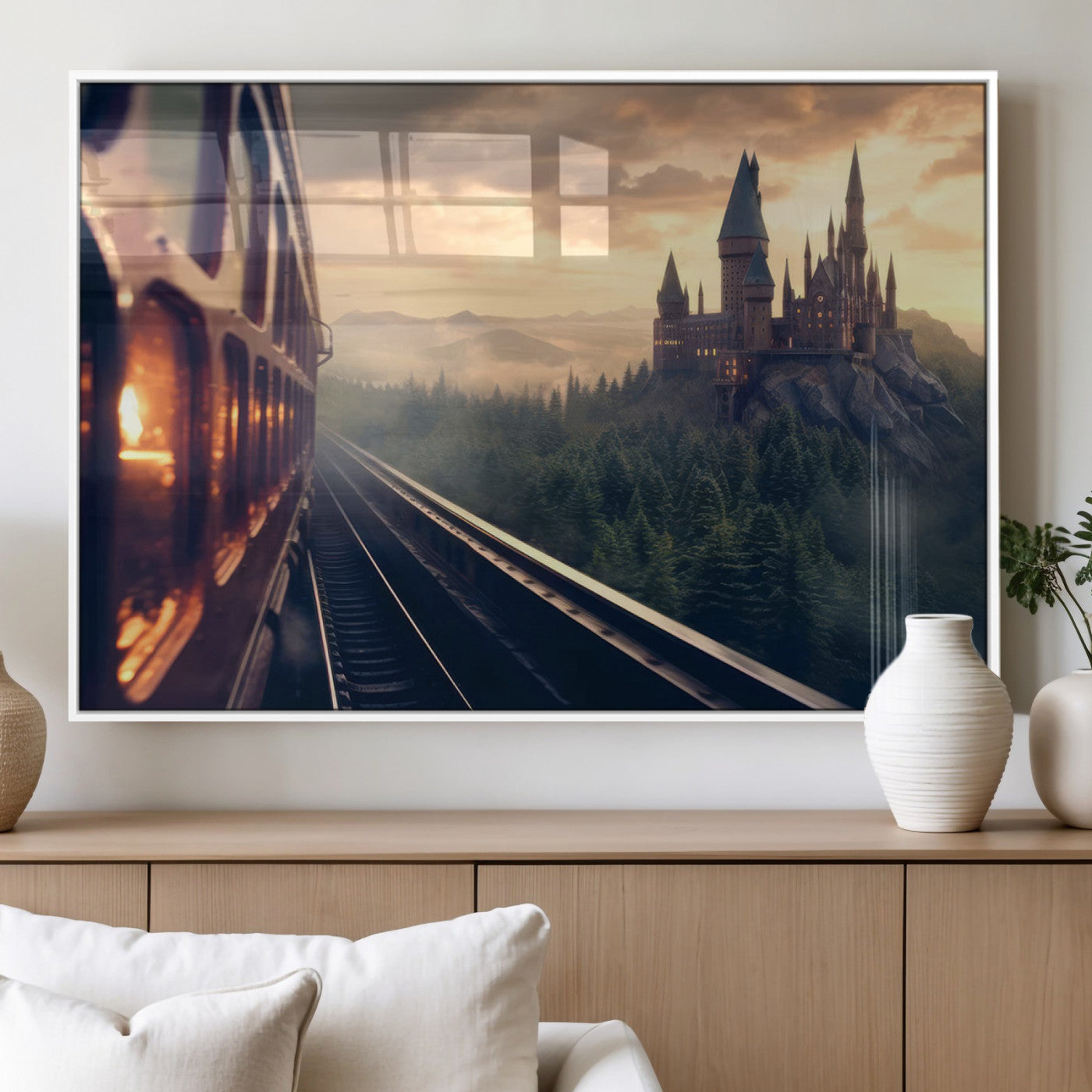 MGV-FP-36X24-3P - Harry Castle Wall Art Canvas Print, Wizard School Wall Art Print, Movie Wall Art Print
