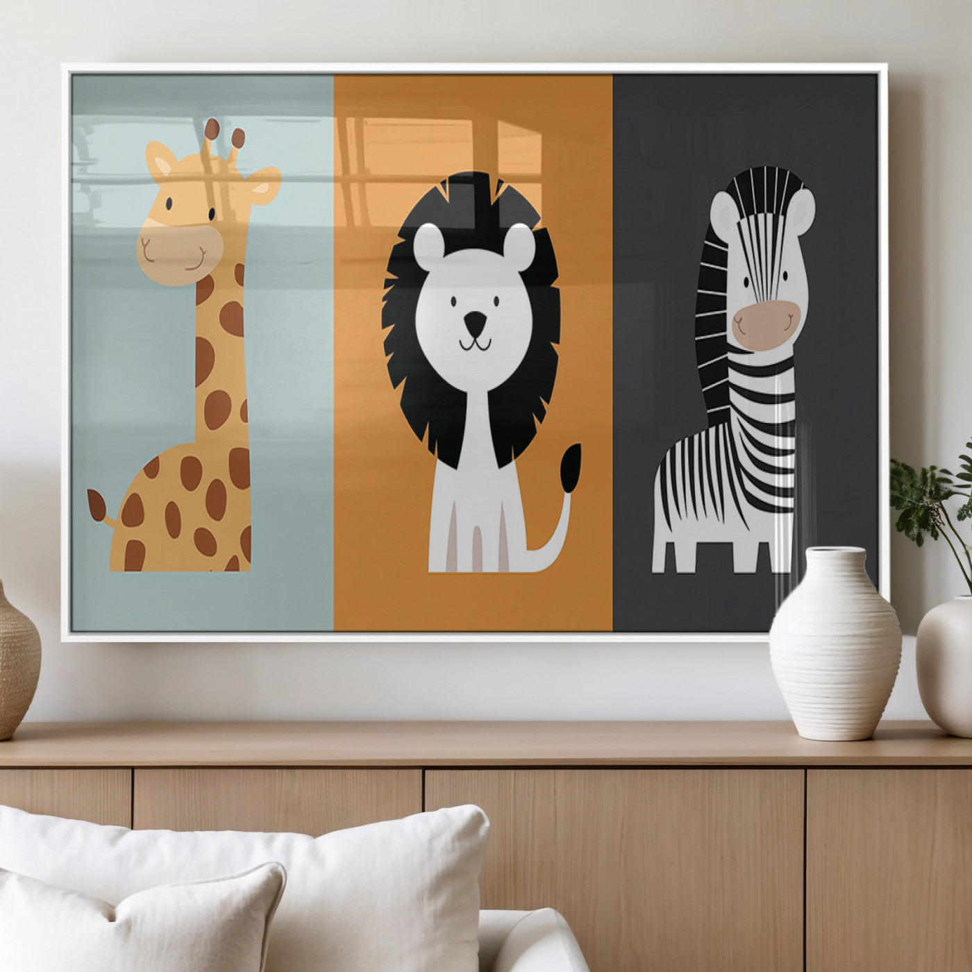 MGV-FP-36X24-3P - Boho Jungle Animal Nursery Wall Art Prints - Safari Decor in Earth Tones for Modern and Stylish