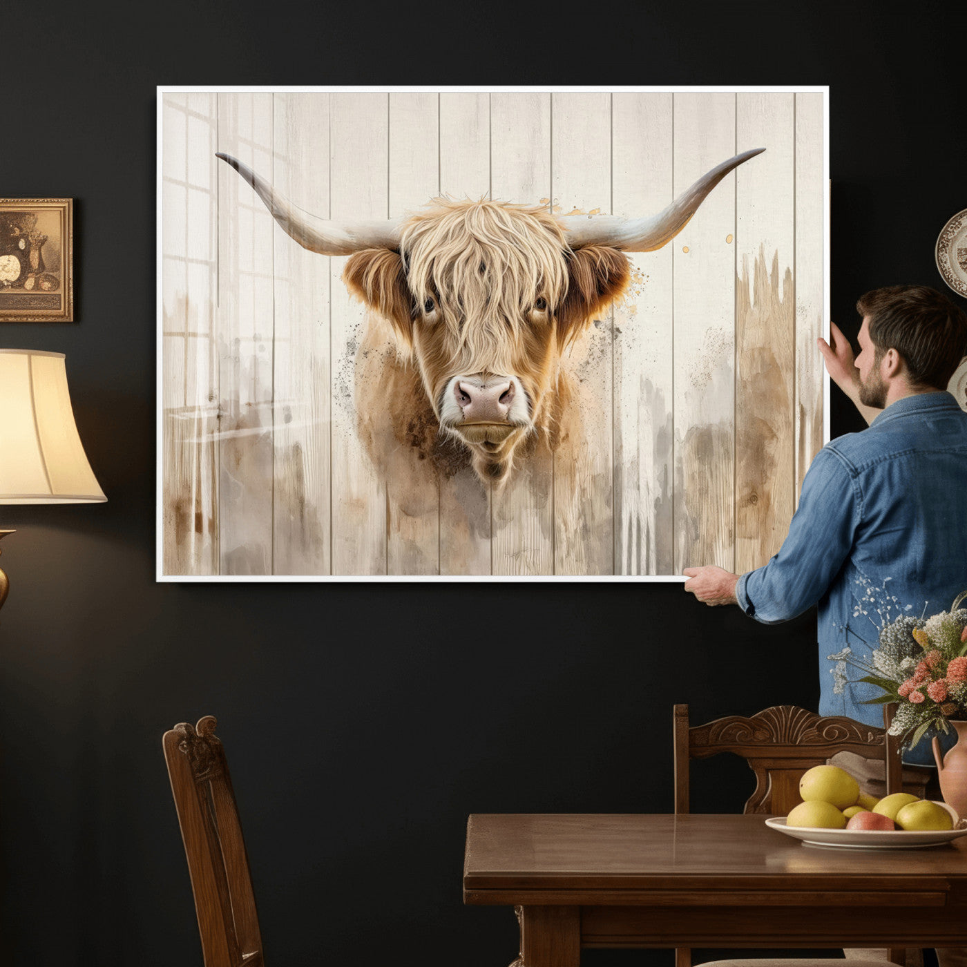 83059-MGV-CV-36X24 - Vibrant Autumn Landscape Canvas Wall Art - Fall Foliage and Mountain View Print for Home, Farmhouse, and Cozy Cabin Decor, Ready to Hang