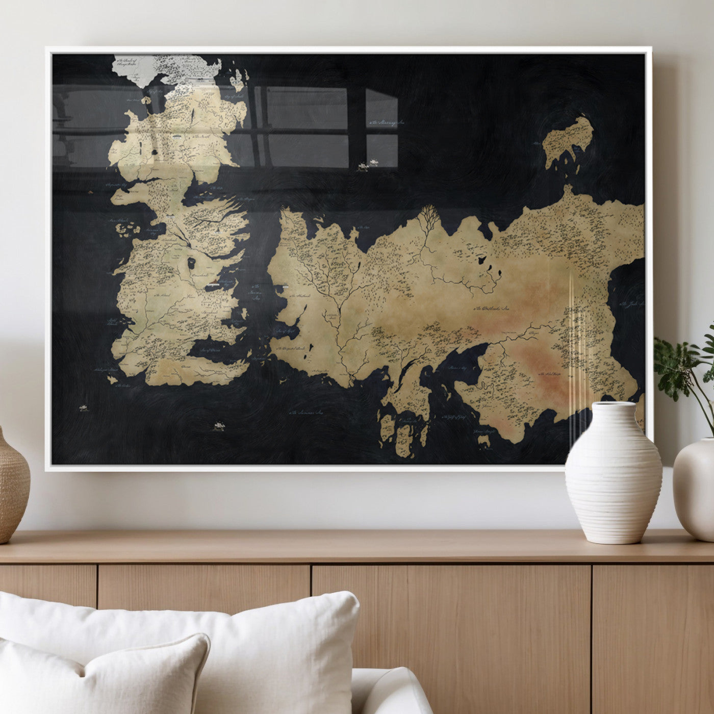 MGV-FP-36X24-3P - Push Pin World Map Canvas Print – Framed Wall Art for Couples to Track Their Travels – Anniversary