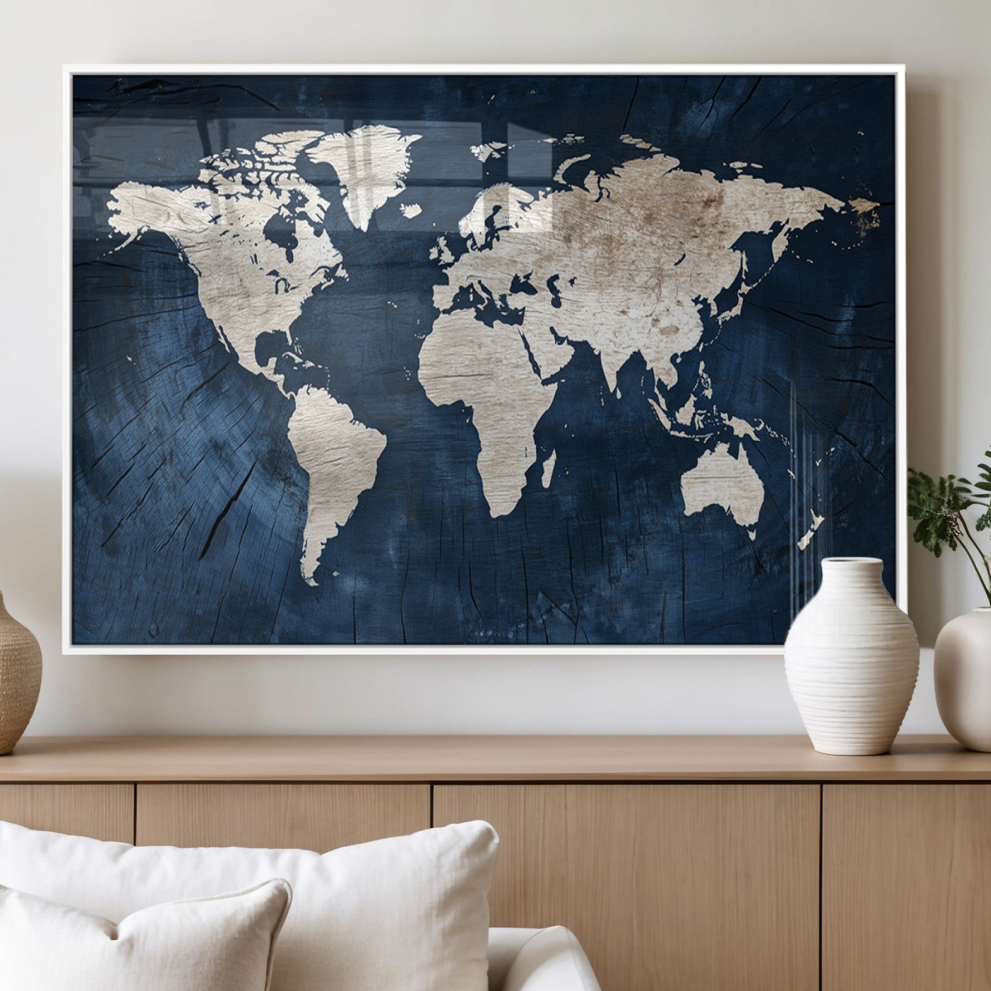 MGV-FP-36X24-3P - Push Pin World Map Canvas Print – Framed Wall Art for Couples to Track Their Travels – Anniversary