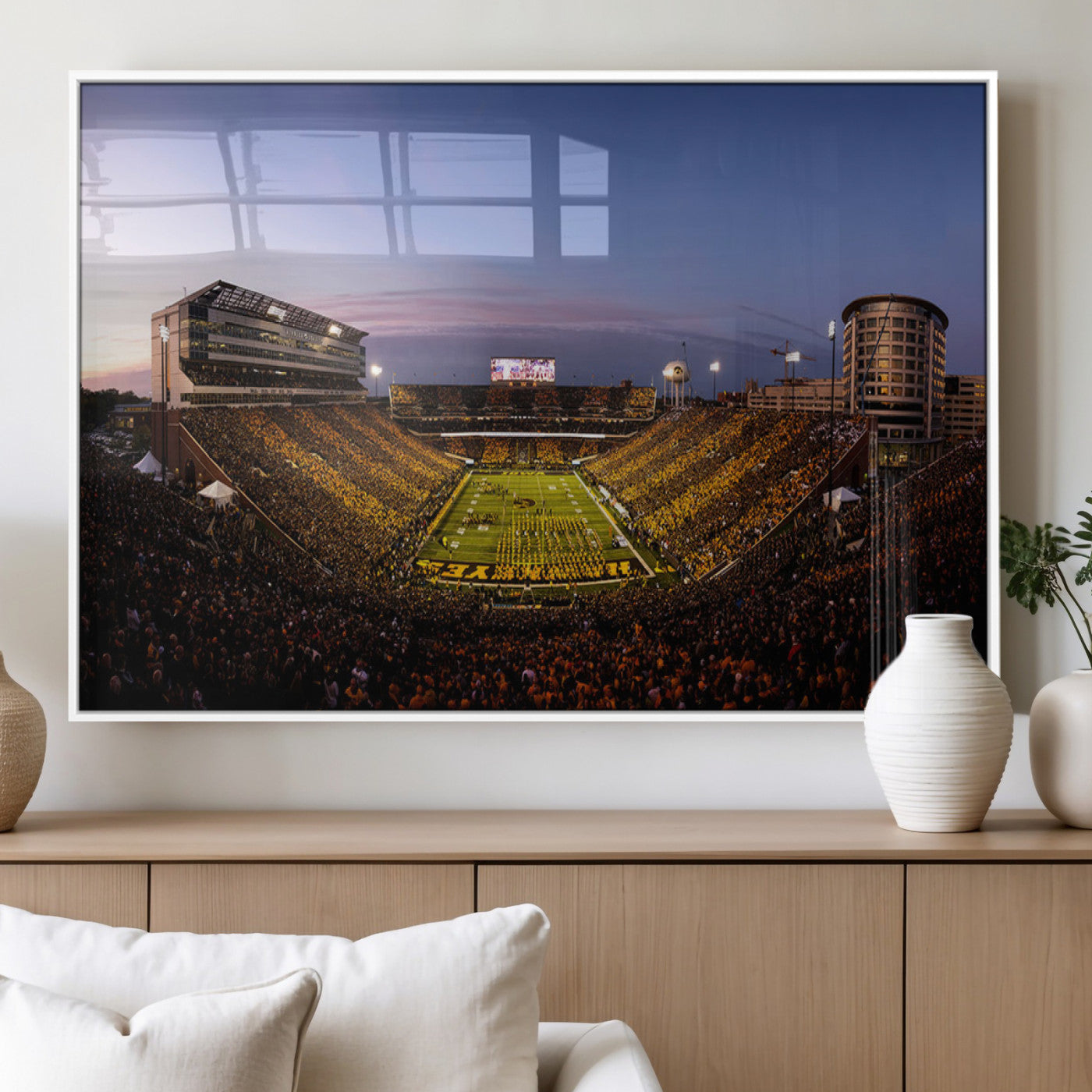 MGV-FP-60X30-3P - Iowa Hawkeyes Kinnick Stadium Wall Art Canvas Print, Framed Iowa Hawkeyes Kinnick Stadium Canvas