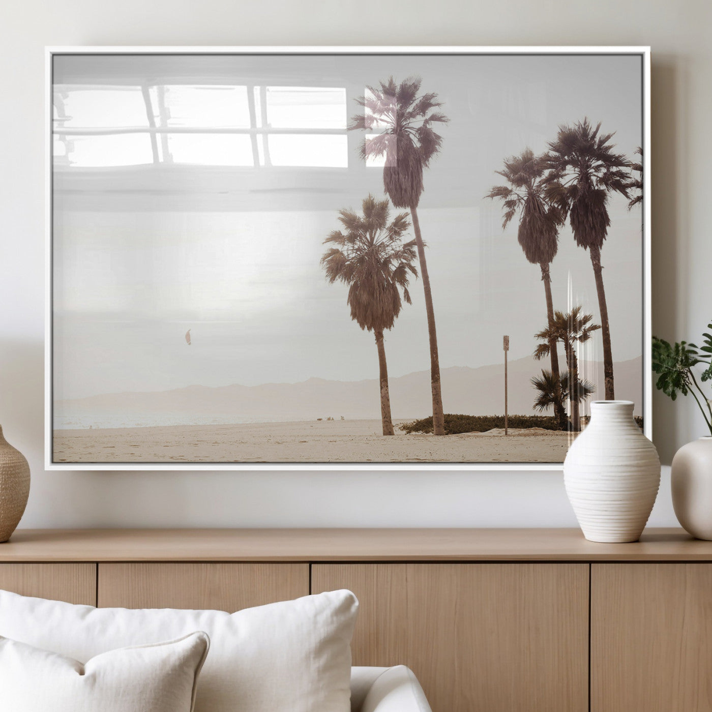 MGV-FP-60X30-3P - Coastal Light Wall Art Canvas Print, Framed Relaxing Shoreline Art Picture Print, Minimalist Ocean Perfect Tropical Serenity Decor Artwork