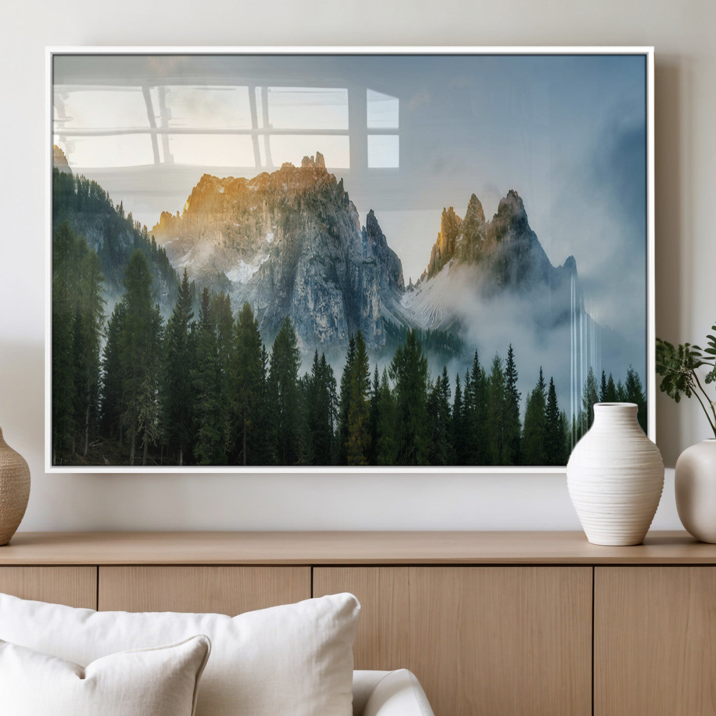 MGV-FP-36X24-3P - Wilderness Wall Art Wall Art Canvas Print, Framed Nature Landscape Decor Art Picture Print, Misty Forest Photography Perfect Rustic Nature Decor Artwork