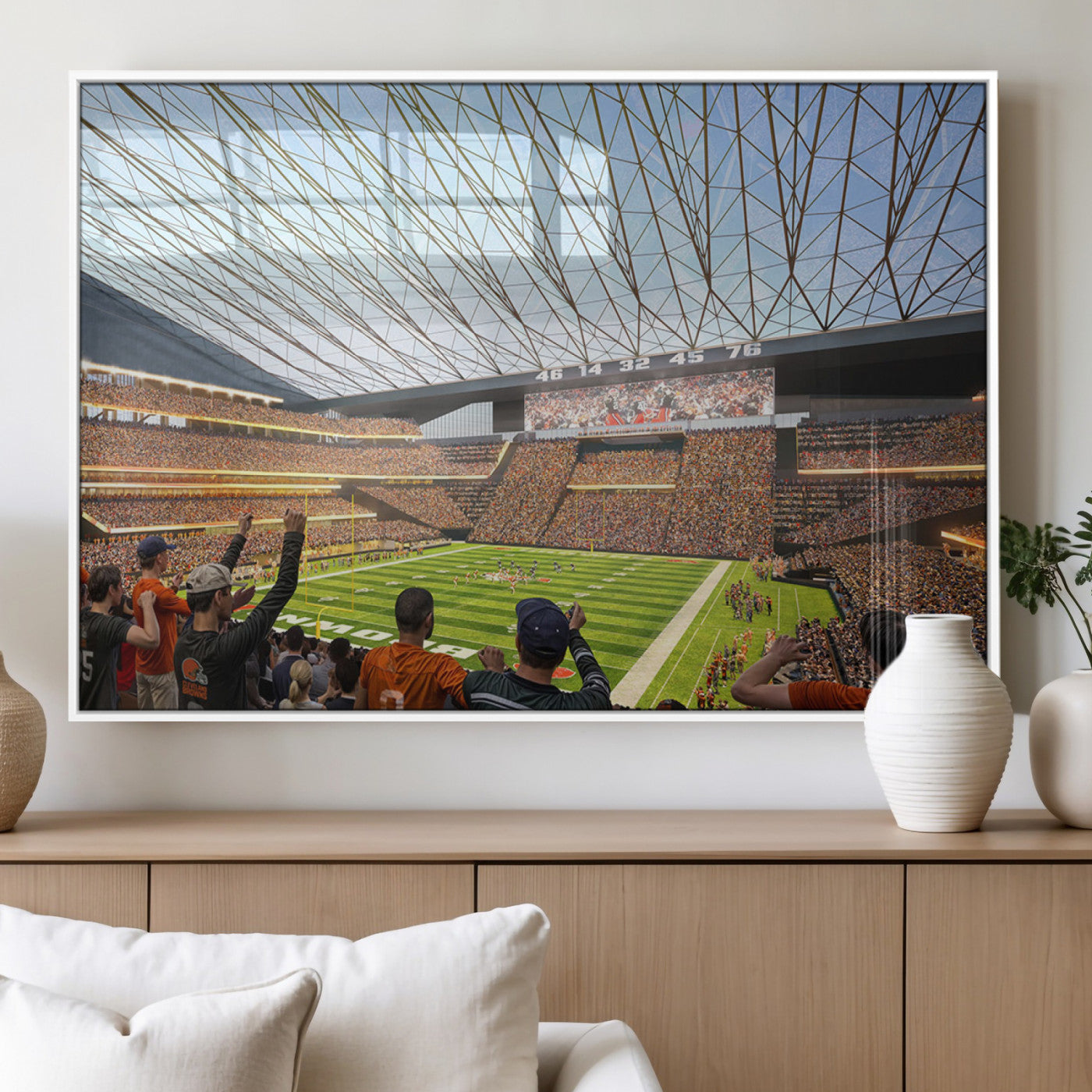 MGV-FP-60X30-3P - Cleveland Browns Stadium Wall Art - NFL Football Canvas Print