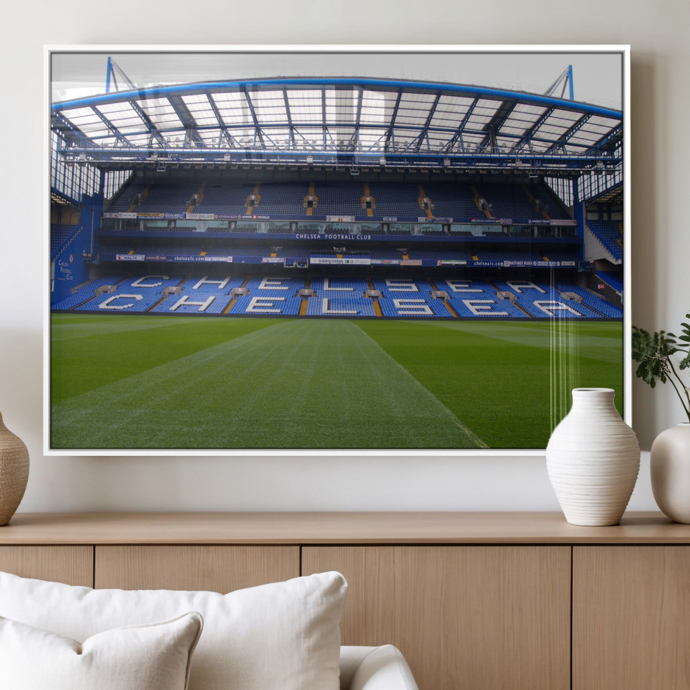 MGV-FP-60X30-3P - Stamford Bridge Chelsea Football Stadium Canvas Wall Art Print – Immersive Stadium Experience for