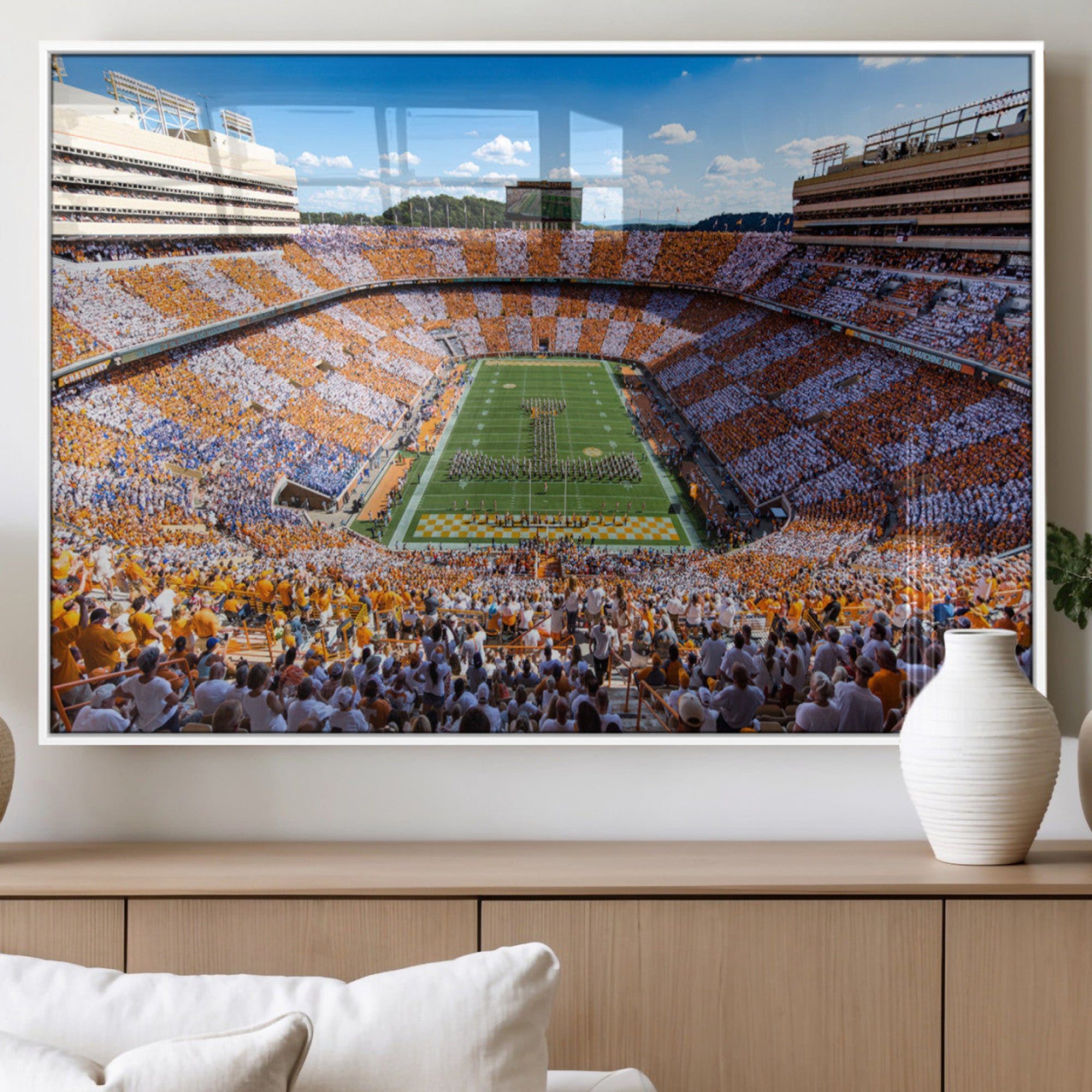 9091713040621-MGV-FP-36X24_White-Tennessee Neyland Stadium Wall Art, Sports Arena Canvas Print, Panoramic Stadium Canvas Artwork for Home, Office